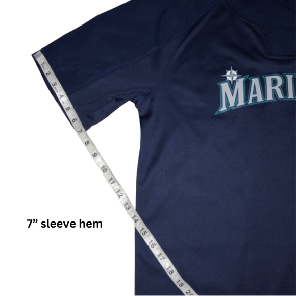 Majestic Coolbase Seattle Mariners Baseball Pullover Snap Neck Large Navy Jersey - Picture 15 of 16